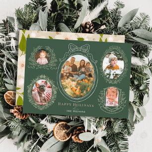 Cartão De Festividades Fita de Natal de Fita e Frames Botânicos 5
