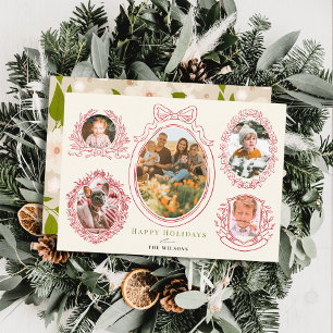Cartão De Festividades Fita de Natal de Fita e Frames Botânicos 5