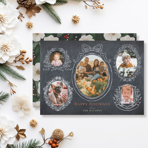 Cartão De Festividades Fita de Natal de Fita e Frames Botânicos 5