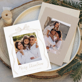 Cartão De Festividades Fita de Natal Vintage Taupe Foto 2