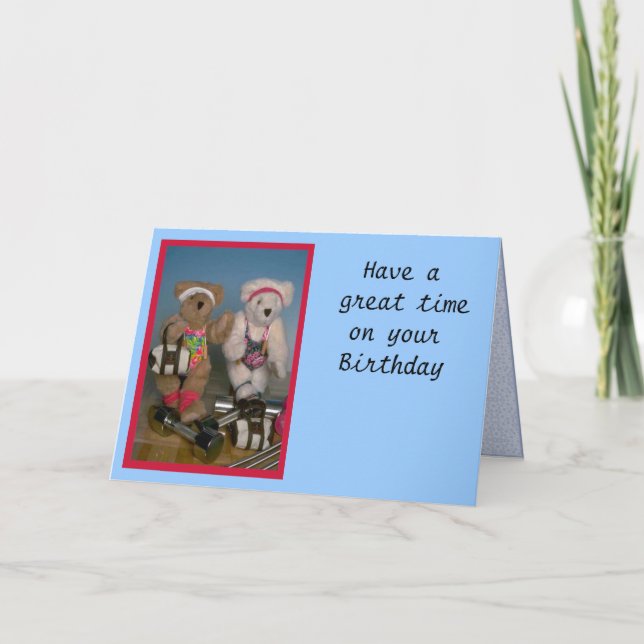 Cartão De Festividades Fitness bears (Frente)