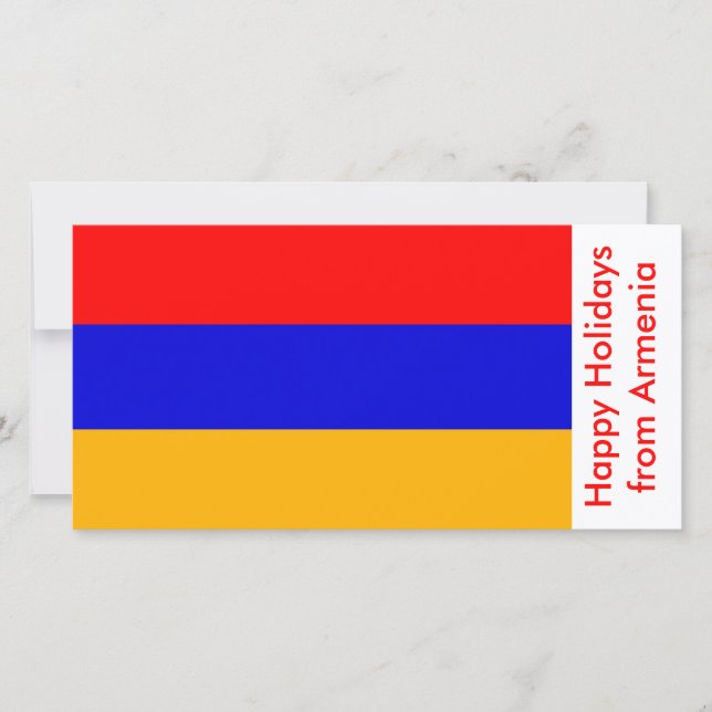 Cartão De Festividades Flag of Armenia, Happy Holidays from Armenia (Frente)