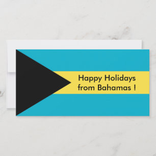 Cartão De Festividades Flag of Belize, Happy Holidays from Bahamas