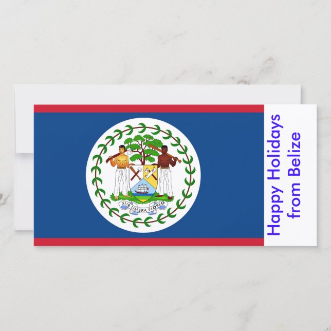 Cartão De Festividades Flag of Belize, Happy Holidays from Belize (Frente)