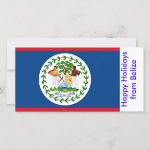 Cartão De Festividades Flag of Belize, Happy Holidays from Belize
