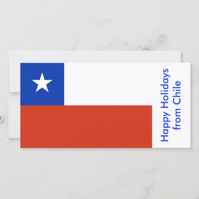 Cartão De Festividades Flag of Chile, Happy Holidays from Chile (Frente)