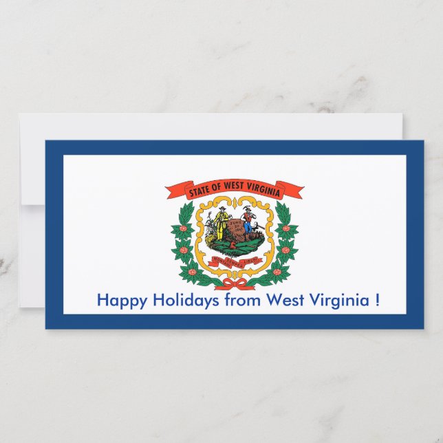 Cartão De Festividades Flag of Virginia, Happy Holidays from U.S.A. (Frente)