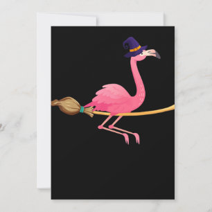 Cartão De Festividades Flamingo Bruxa Flamingo Divertida Halloween