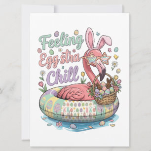 Cartão De Festividades Flamingo de Páscoa Engraçado Sentindo-se Eggstra L