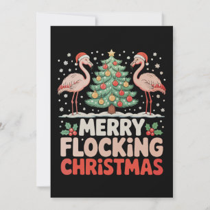 Cartão De Festividades Flamingo Feliz Flocando Natal Engraçado Xmas