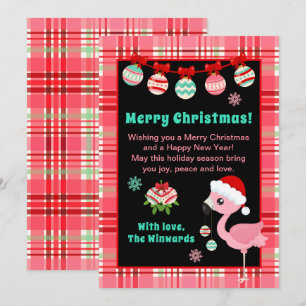 Cartão De Festividades Flamingo Festivo Feliz Natal