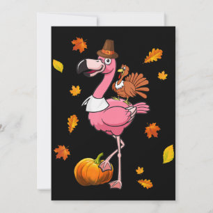 Cartão De Festividades Flamingo Flamingo Dia de Ação de Graças Hallowee
