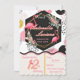 Cartão De Festividades Flamingo's Birthday Invitation