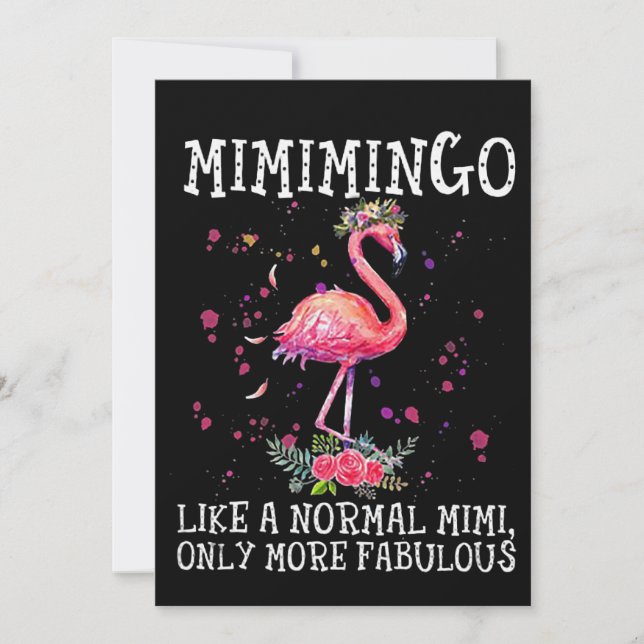 Cartão De Festividades Flamingos | Mimingo Como Um Mimi Normal (Frente)