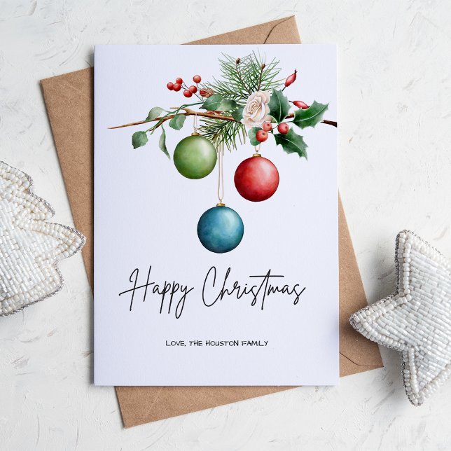 Cartão De Festividades Flat Botânico Rústico Simples (Criador carregado)