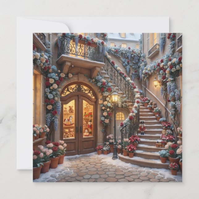 Cartão De Festividades Flat Christmas Card (Frente)