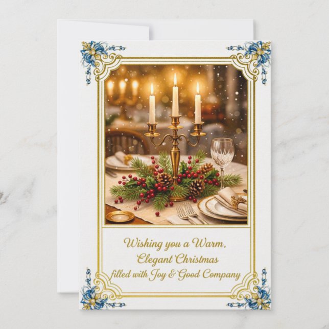 Cartão De Festividades Flat Christmas Greeting Card (Frente)