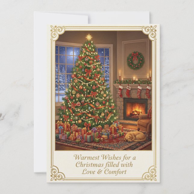 Cartão De Festividades Flat Christmas Greeting Card (Frente)