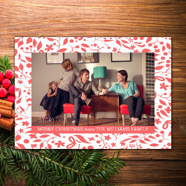 Cartão De Festividades Flat de Feriado de Folhagem Vermelha