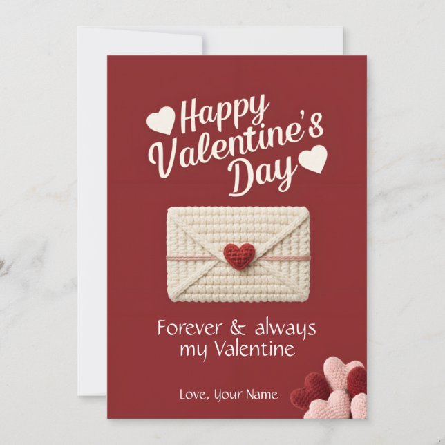 Cartão De Festividades Flat Forever & Always Valentine Love Card (Frente)