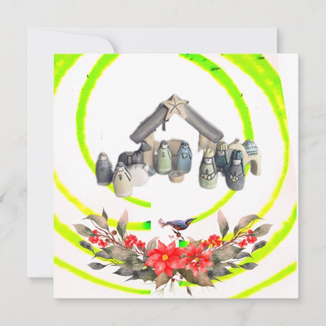 Cartão De Festividades Flat Holiday Card (Frente)