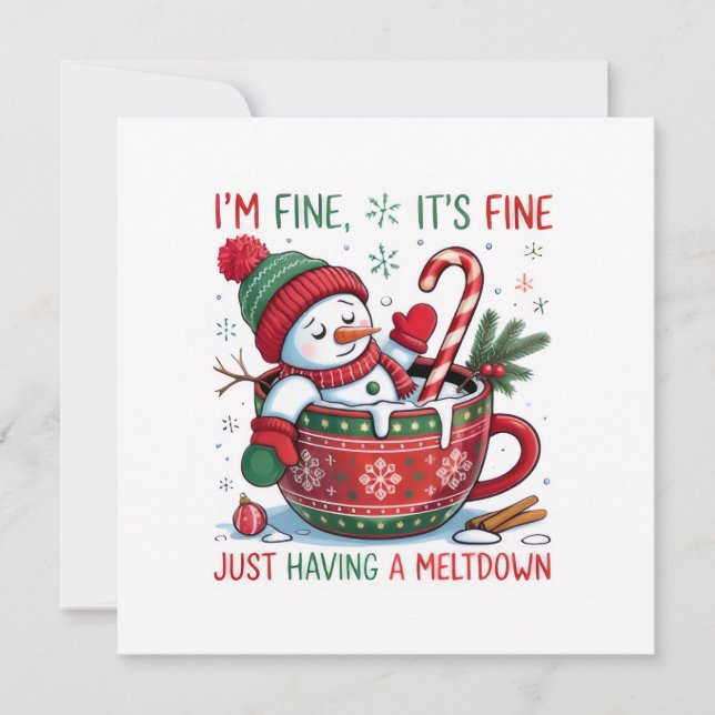 Cartão De Festividades Flat Holiday Card (Frente)