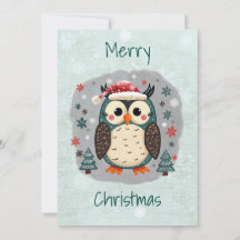 Flat Holiday Card in Scandinavian Folk Art Style