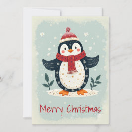 Cartão De Festividades Flat Holiday Card in Scandinavian Folk Art Style