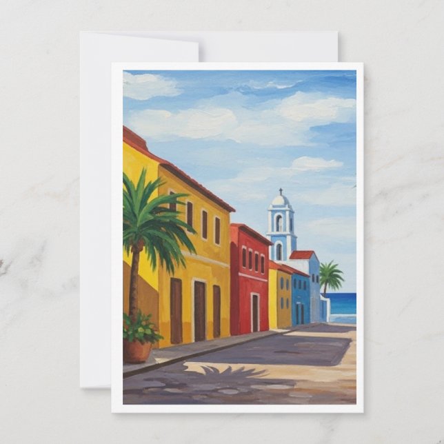 Cartão De Festividades Flat Holiday Card Island Morabeza Gift (Frente)