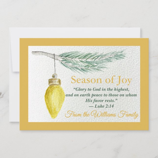 Cartão De Festividades Flat Holiday Card - Personalize - Season of Joy (Frente)