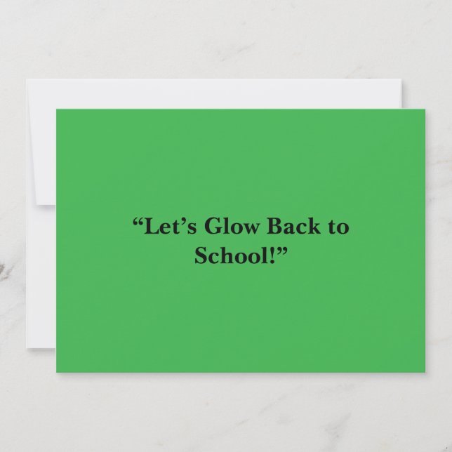 Cartão De Festividades Flat Neon Green Background – School Texture (Frente)