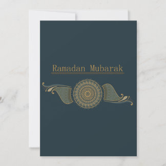Cartão De Festividades Flat Ramadan Mubarak Card Forest Green & Gold