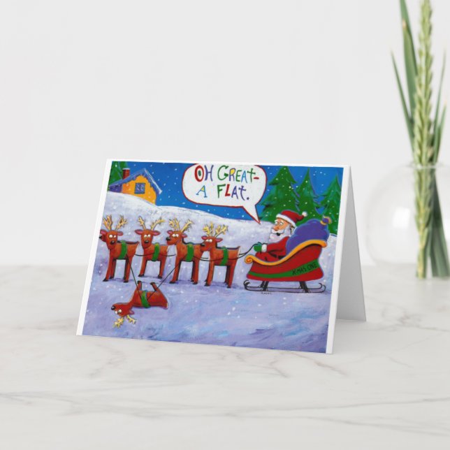Cartão De Festividades Flat Reindeer (Frente)
