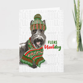 Cartão De Festividades Fleas NaviDOG, Scottie Fleas, Fácil Natal