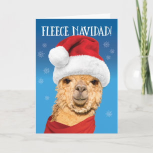 Cartão De Festividades Fleece Navidad Cute Alpaca no Natal