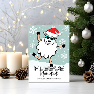 Cartão De Festividades Fleece Navidad Dançante Ovelha Papai Noel Natal En