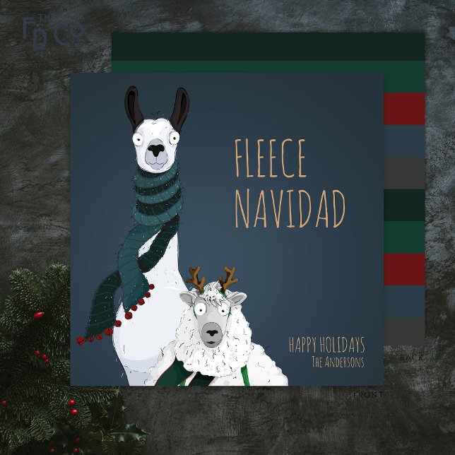 Cartão De Festividades “Fleece Navidad” Divertido Chique Elegante Jogo de (Criador carregado)