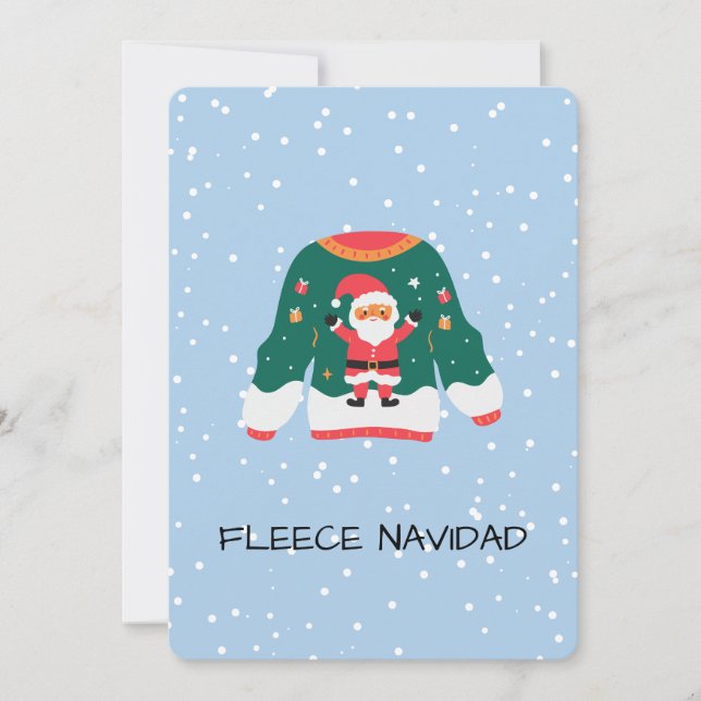 Cartão De Festividades Fleece Navidad - Engraçado Design de doce de Natal (Frente)