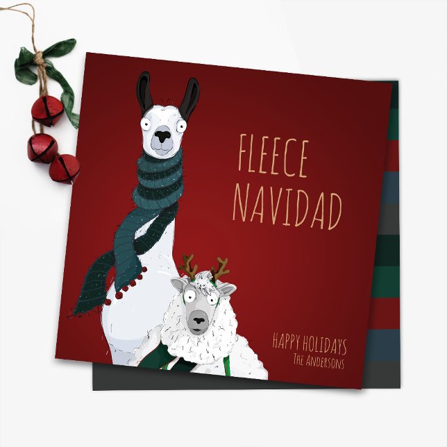Cartão De Festividades “Fleece Navidad” Festive Funny Chic Punny (Criador carregado)