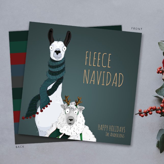 Cartão De Festividades “Fleece Navidad” Funny Chic Quirky Punny (Criador carregado)