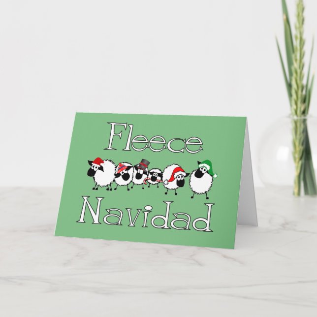 Cartão De Festividades Fleece Navidad Funny Christmas Card (Frente)