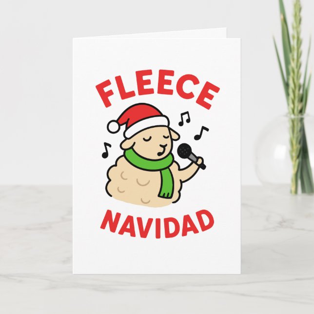 Cartão De Festividades Fleece Navidad - Funny Christmas Card (Frente)