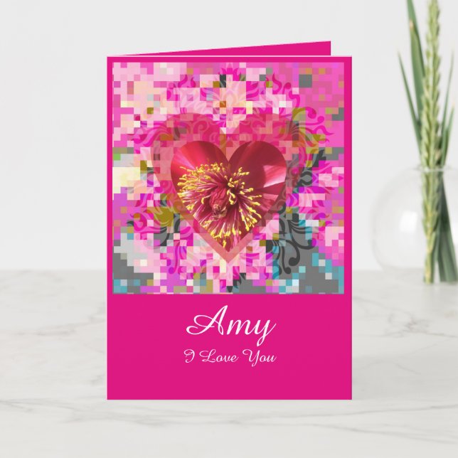 Cartão De Festividades Fleur d'amour (Frente)