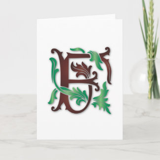 Cartão De Festividades Fleur-de-lis F Monograma