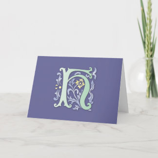 Cartão De Festividades Fleur-de-lis H Monograma