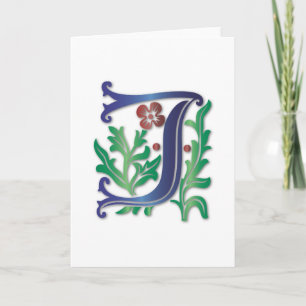Cartão De Festividades Fleur-de-lis J Monograma