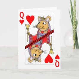 Cartão De Festividades Flirting Rat Queen of Hearts Valentine Card