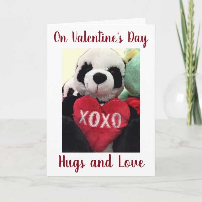 CARTÃO DE FESTIVIDADES **FLIRTING STUFFED PANDA** ON VALENTINE'S DAY (Frente)