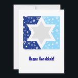 Cartão De Festividades Floco de neve da estrela de David de Hanukkah<br><div class="desc">Envie um cartão com impacto gráfico. Aperfeiçoe como um cartão de Hanukkah ou para um convite da festa natalícia.  Adicione suas próprias mensagens personalizadas na parte dianteira & na parte traseira ou edite o texto para fazer um grande convite de festas. Disponível com produtos de harmonização.</div>