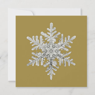 Cartão De Festividades Floco de Neve de Cristal Prateado Brilhante sobre 